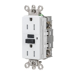Hubbell GFSG5262W Extra Heavy Duty GFCI Receptacle, 125 VAC, 15 A, White