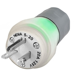 Hubbell HBL14W33AWC 1-Phase Grounding Male Watertight Cord Mount Straight Blade Plug