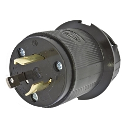 Hubbell HBL2311EBK 1-Phase Grounding Male Cord Mount Locking Plug