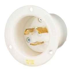 Hubbell HBL2315ST Twist-Lock 2-Pole 3-Wire Grounding Flanged Inlet