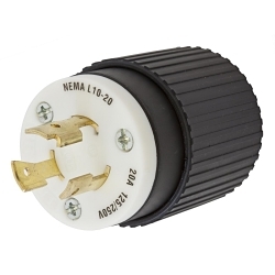 Hubbell HBL2361 1-Phase Non-Grounding Standard Cord Mount Locking Plug