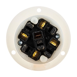 Hubbell HBL2515ST HBL Flanged Inlet Locking Devices, 120 to 208 VAC, 20 A, 4 Poles, 5 Wires, White