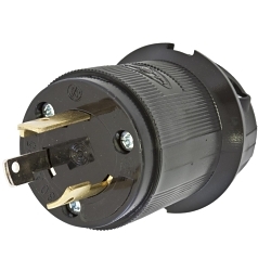 Hubbell HBL2611BK 1-Phase Grounding Male Standard Cord Mount Locking Plug