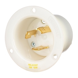 Hubbell HBL2615ST Twist-Lock 2-Pole 3-Wire Grounding Flanged Inlet