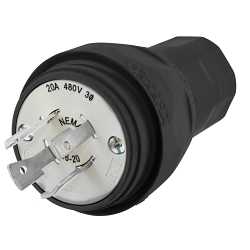 Hubbell HBL26W76BK Locking Plug