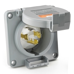 Hubbell HBL2615SWR Wiring Device-Kellems Twist-Lock Safety-Shroud Valox Flanged Inlet