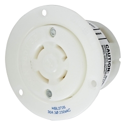 Hubbell HBL2726 3-Phase Flanged Grounding Single Standard Screw Mount Locking Receptacle