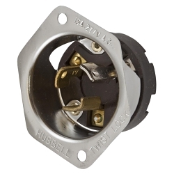Hubbell HBL4786 1-Phase Extra Heavy Duty Grounding Standard Screw Mount Flanged Inlet