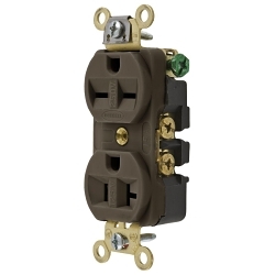 Hubbell HBL5292 2-Circuit Grounding Heavy Duty Standard Straight Blade Combination Duplex Receptacle