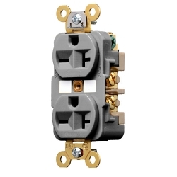 Hubbell HBL5462GY Straight Blade Duplex Receptacle