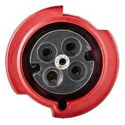 Hubbell HBL560C6WP Grounding Heavy Duty Female Multi-Phase Watertight Pin and Sleeve Connector With Pilot Pin