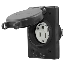Hubbell HBL60W47BK Straight Blade Receptacle