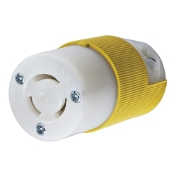 Hubbell HBL7565CY Female Non-Grounding Standard Cord Mount Locking Connector