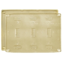 Hubbell NPS3I Screwless Standard Wall Plate, 3 Gangs, 6.62 in W x 4.75 in H, Polycarbonate, Ivory