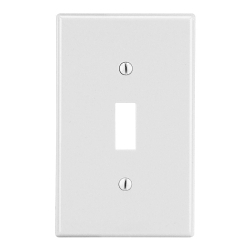 Hubbell P1W Non-Metallic Standard Wall Plate with Pre-Inserted Captive Screw