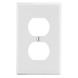 Hubbell P8W Standard Wall Plate, 1 Gangs, 2.88 in W x 4.63 in H, Polycarbonate Thermoplastic, White