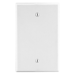 Hubbell P13W Non-Metallic Standard Blank Wall Plate with Pre-Inserted Captive Screw