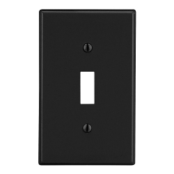 Hubbell P1BK Non-Metallic Standard Wall Plate with Pre-Inserted Captive Screw