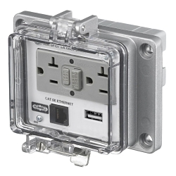 Hubbell PR205EUSBA Panel-Safe Signal And Control Combination Outlet