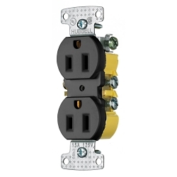Hubbell RR15BK Bryant Electric Tradeselect Straight Blade Receptacle