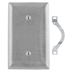 Hubbell SS14L Non-Magnetic Standard Blank Wall Plate, 1 Gangs, 430 Stainless Steel, Metallic