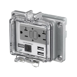 Hubbell PR205EUSBA2VGA Wiring Device-Kellems Panel-Safe Signal And Control Combination Outlet